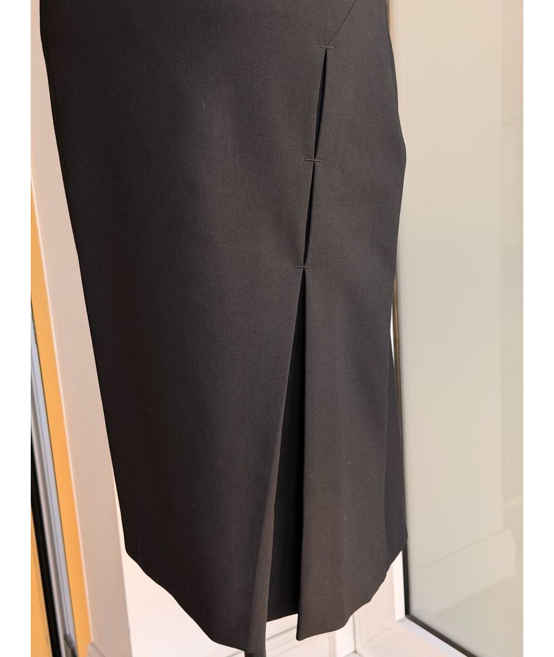 FERRAGAMO Черная купровая юбка миди, фото 4