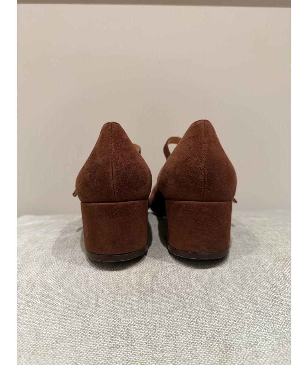 GIANVITO ROSSI Коричневые замшевые туфли, фото 4