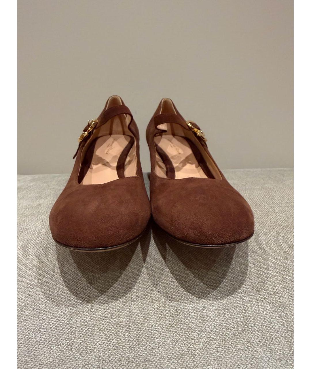 GIANVITO ROSSI Коричневые замшевые туфли, фото 5