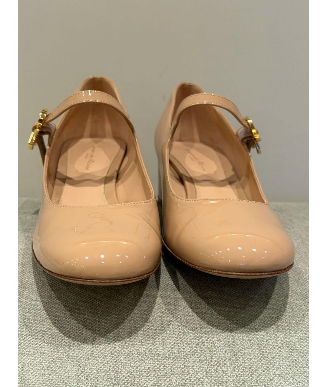 GIANVITO ROSSI Бежевые туфли из лакированной кожи, фото 4