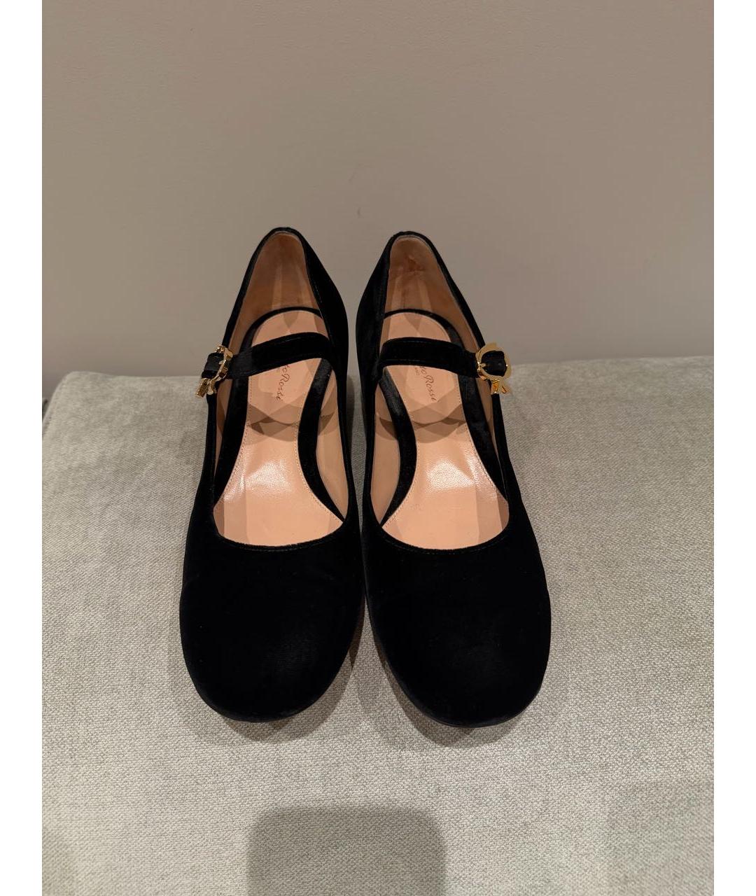GIANVITO ROSSI Черные бархатные туфли, фото 2