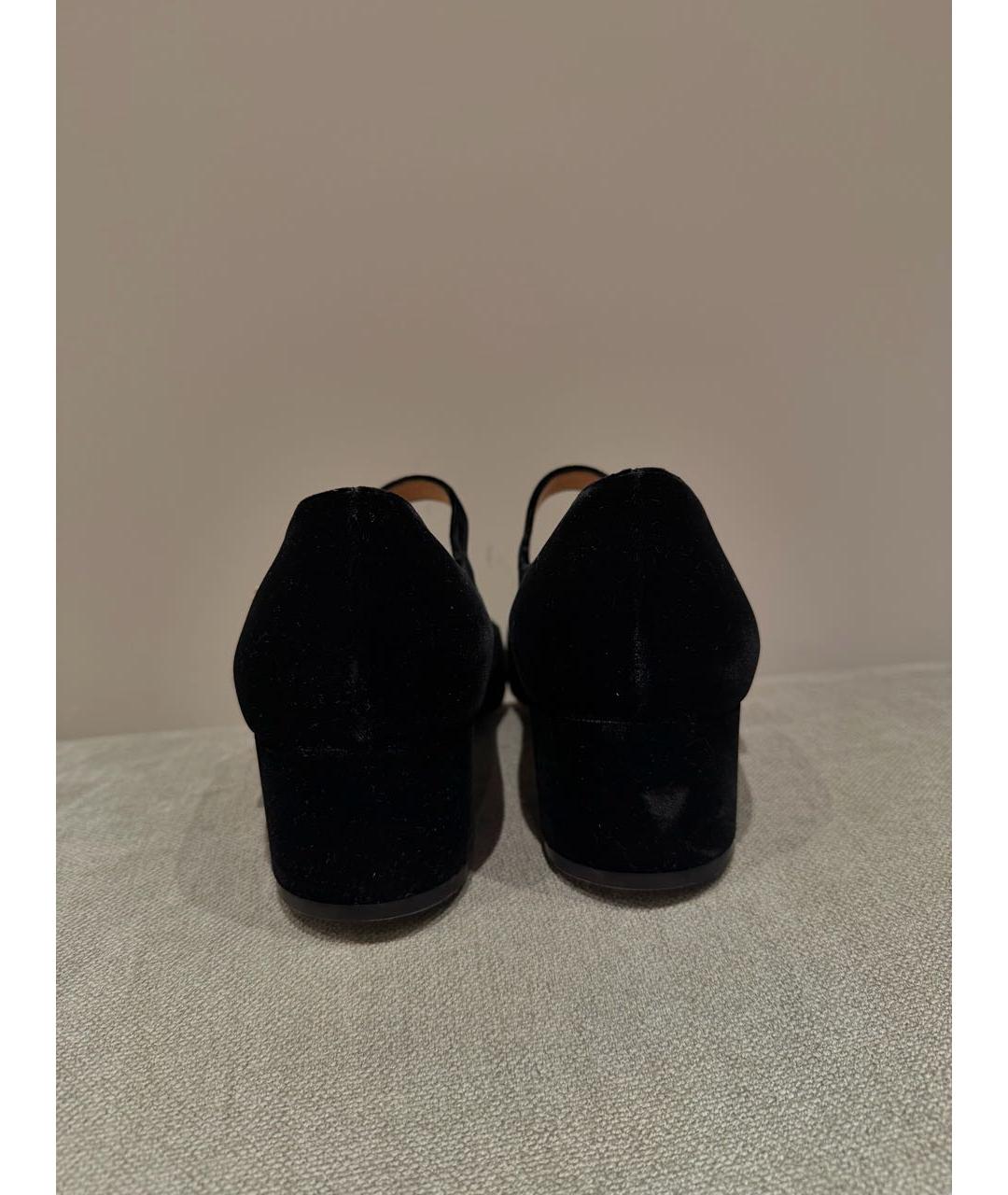 GIANVITO ROSSI Черные бархатные туфли, фото 4