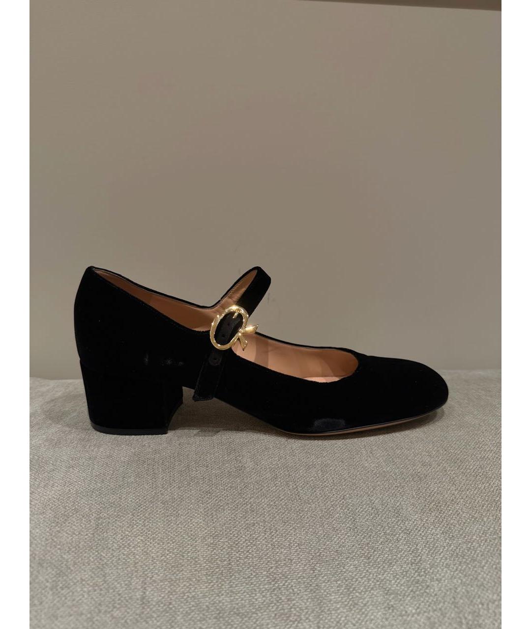 GIANVITO ROSSI Черные бархатные туфли, фото 9