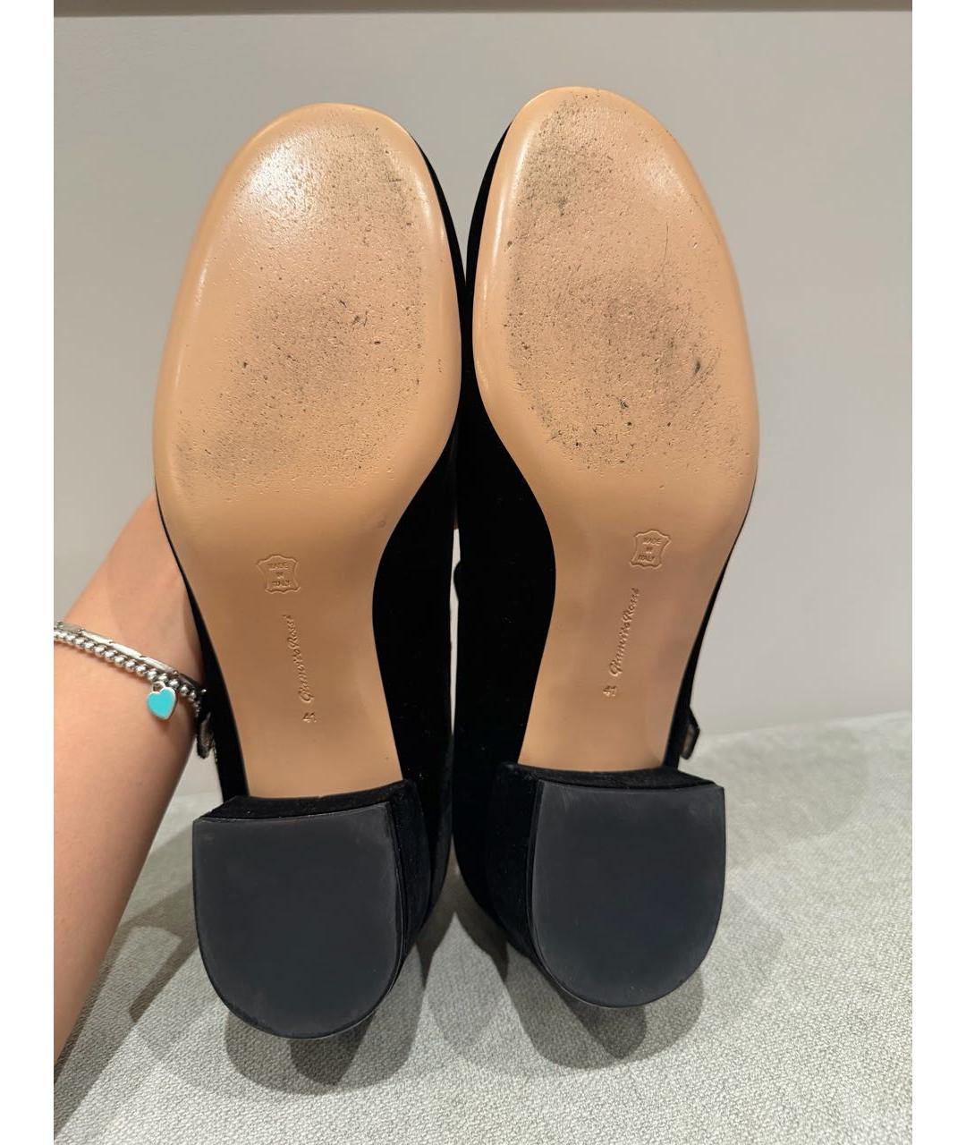 GIANVITO ROSSI Черные бархатные туфли, фото 5