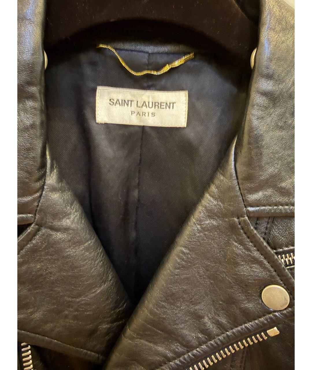 SAINT LAURENT Черная кожаная куртка, фото 3
