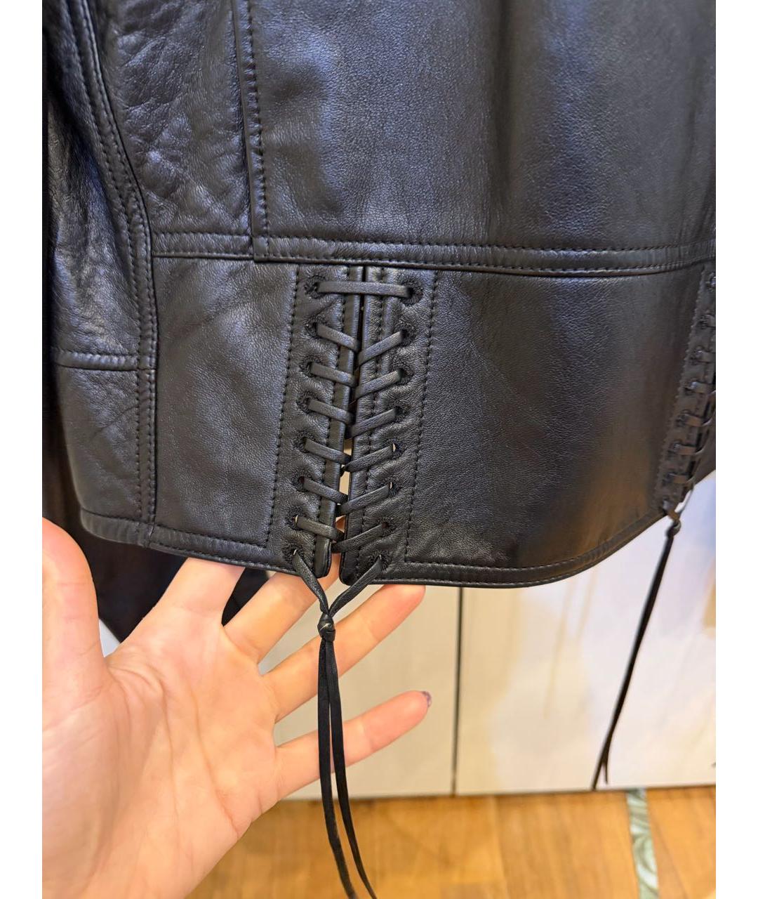 SAINT LAURENT Черная кожаная куртка, фото 5