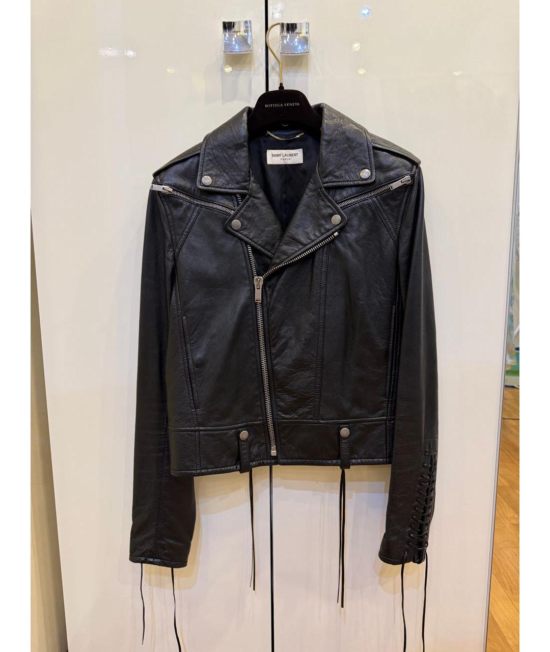 SAINT LAURENT Черная кожаная куртка, фото 8