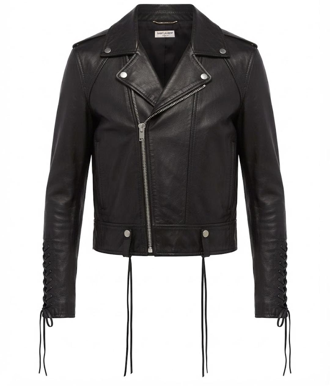 SAINT LAURENT Черная кожаная куртка, фото 1