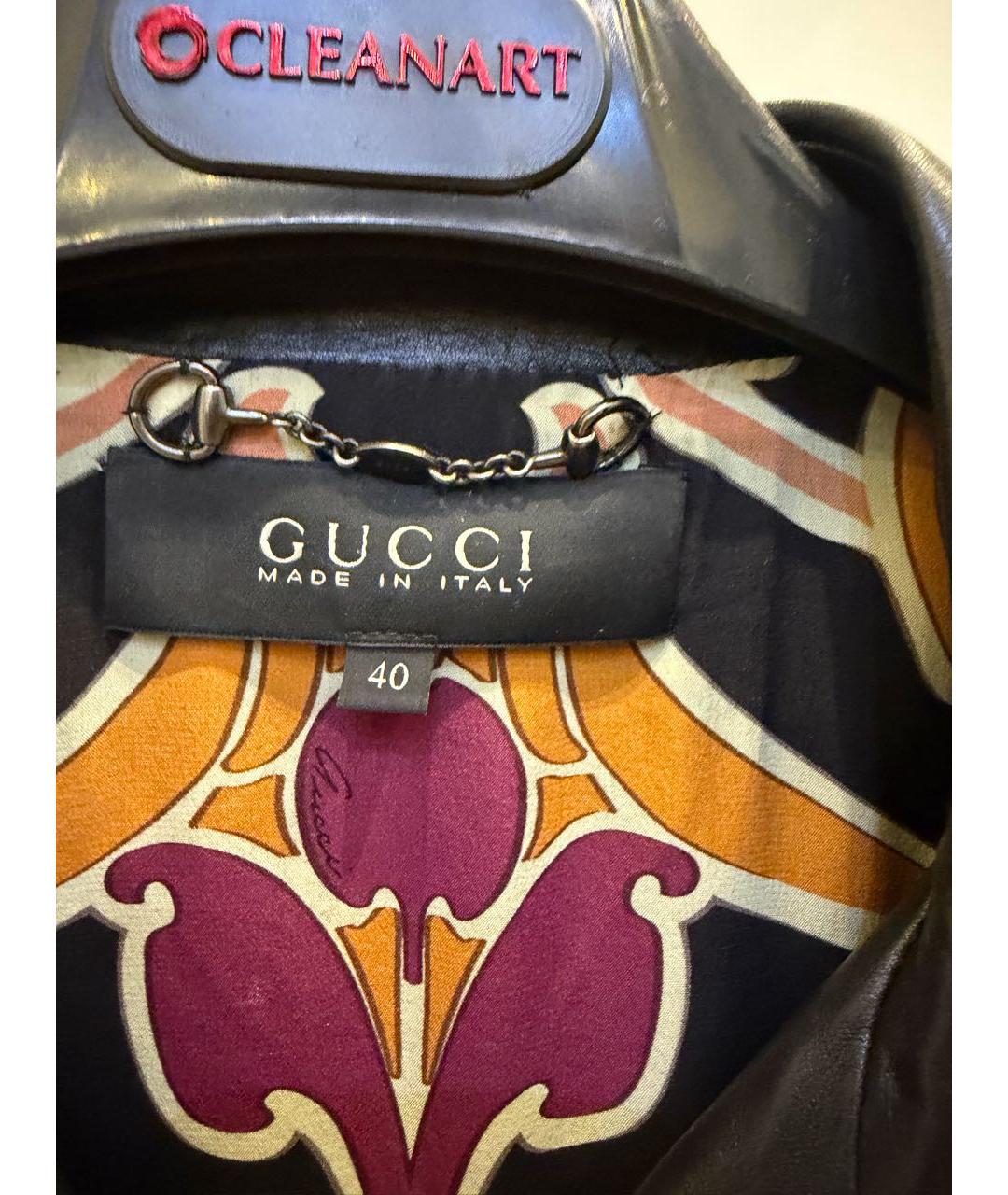 GUCCI Черная кожаная куртка, фото 3