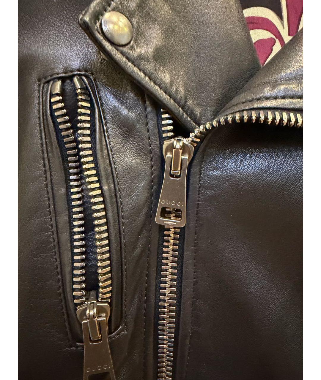 GUCCI Черная кожаная куртка, фото 4