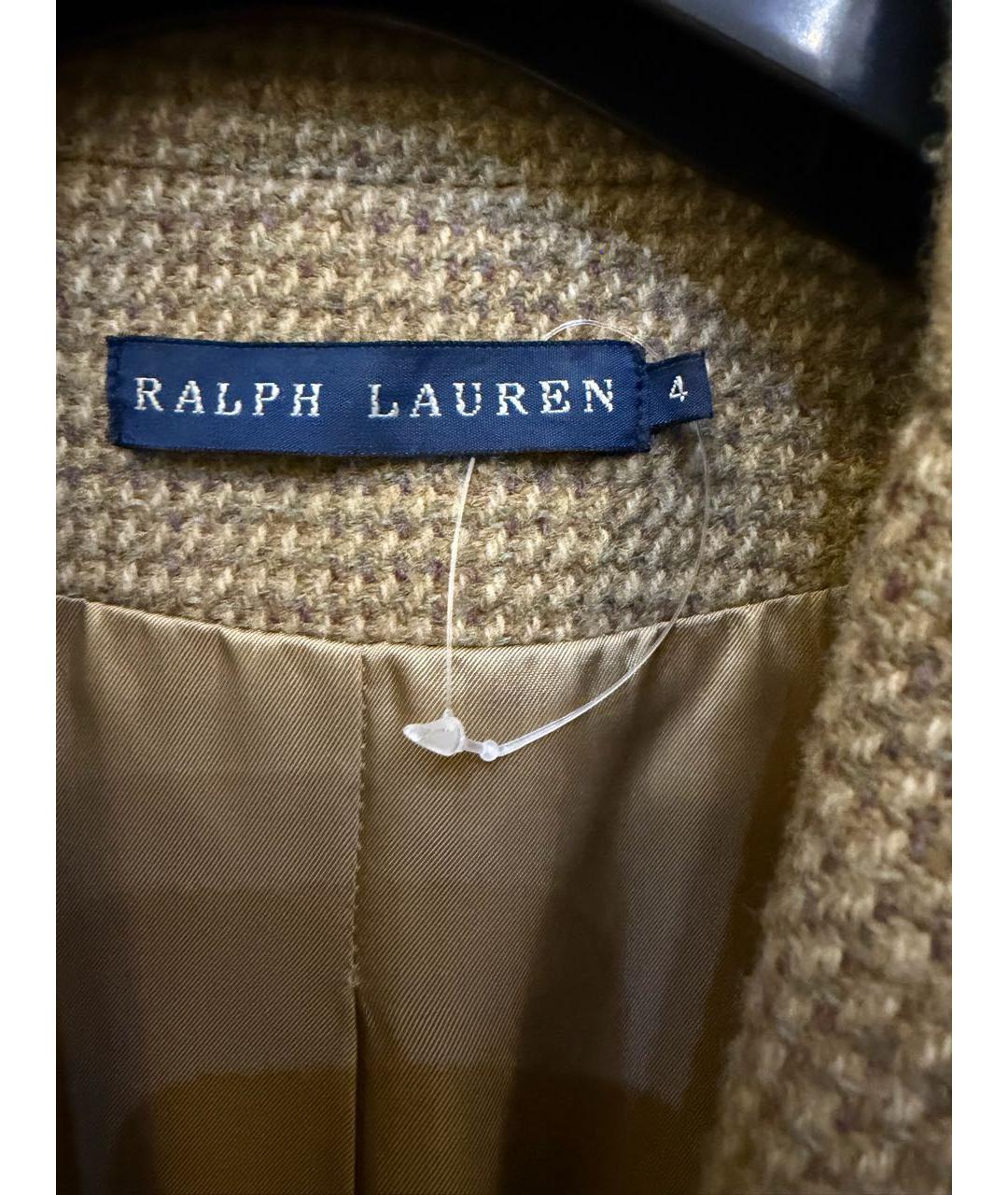 RALPH LAUREN Бежевый шерстяной жакет/пиджак, фото 3