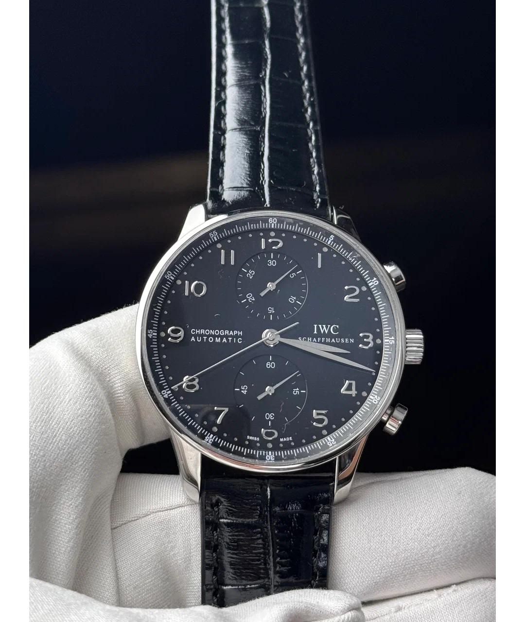IWC Schaffhausen Черные металлические часы, фото 2