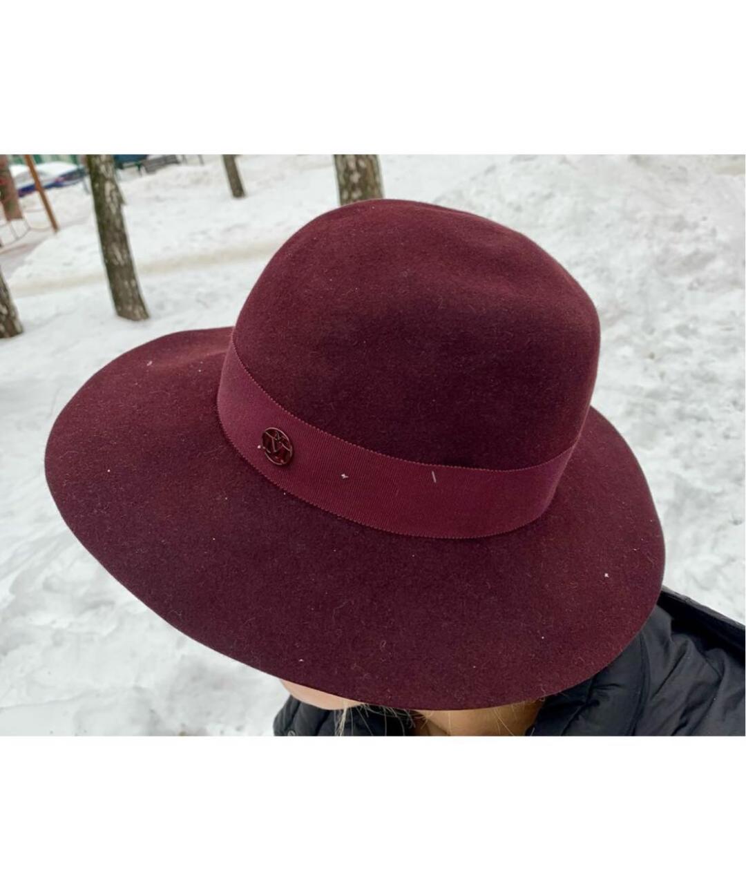 MAISON MICHEL Бордовая шерстяная шляпа, фото 2