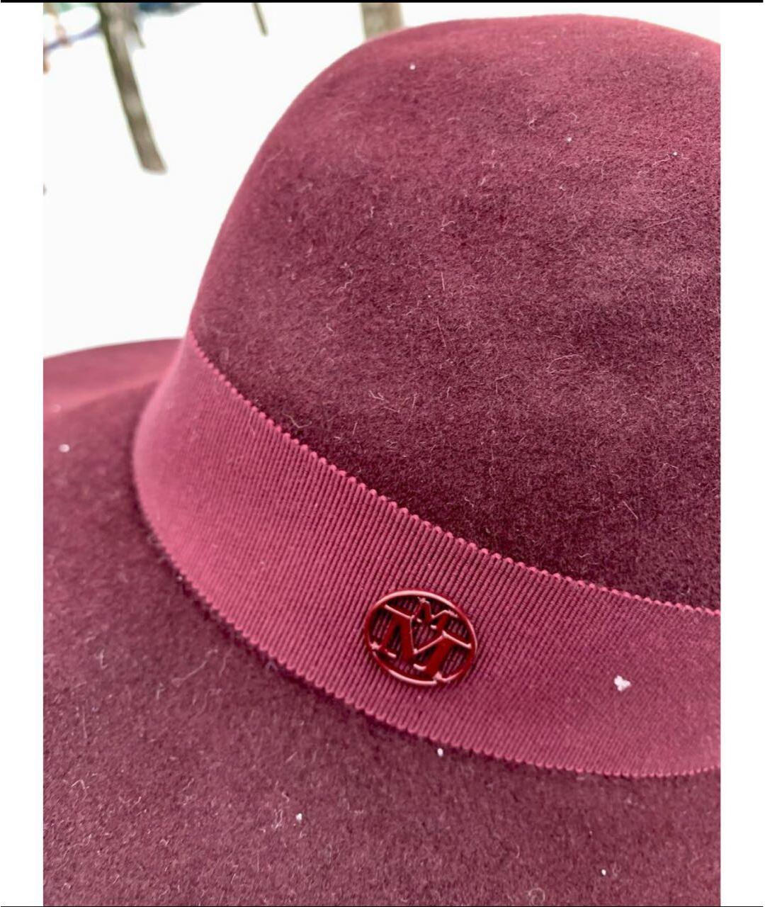 MAISON MICHEL Бордовая шерстяная шляпа, фото 4