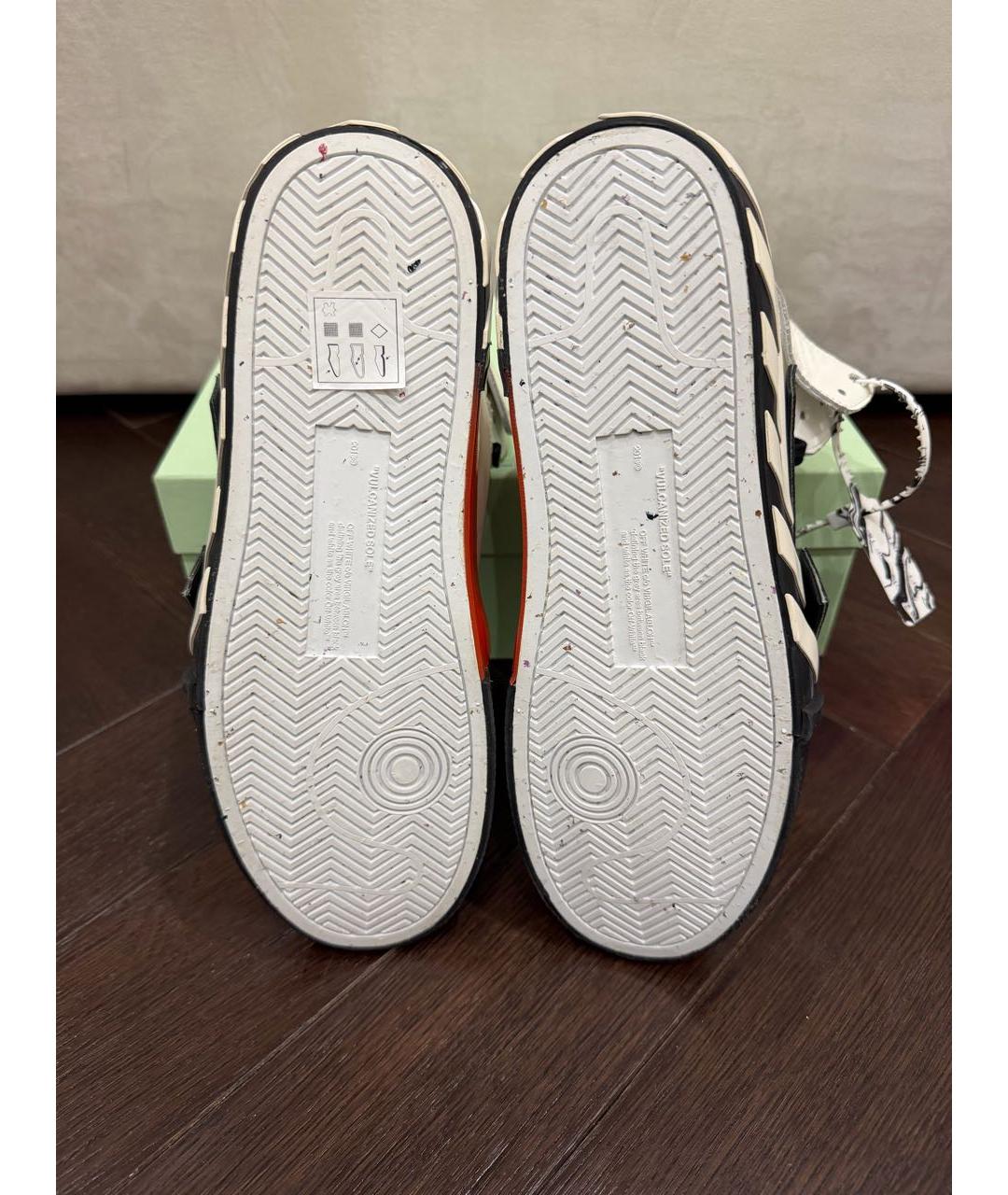 OFF-WHITE Белые кожаные высокие кроссовки / кеды, фото 6