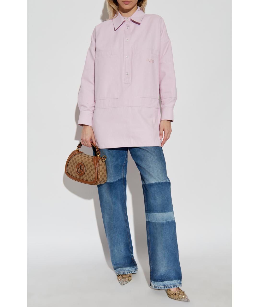 GUCCI Розовая хлопковая блузы, фото 2