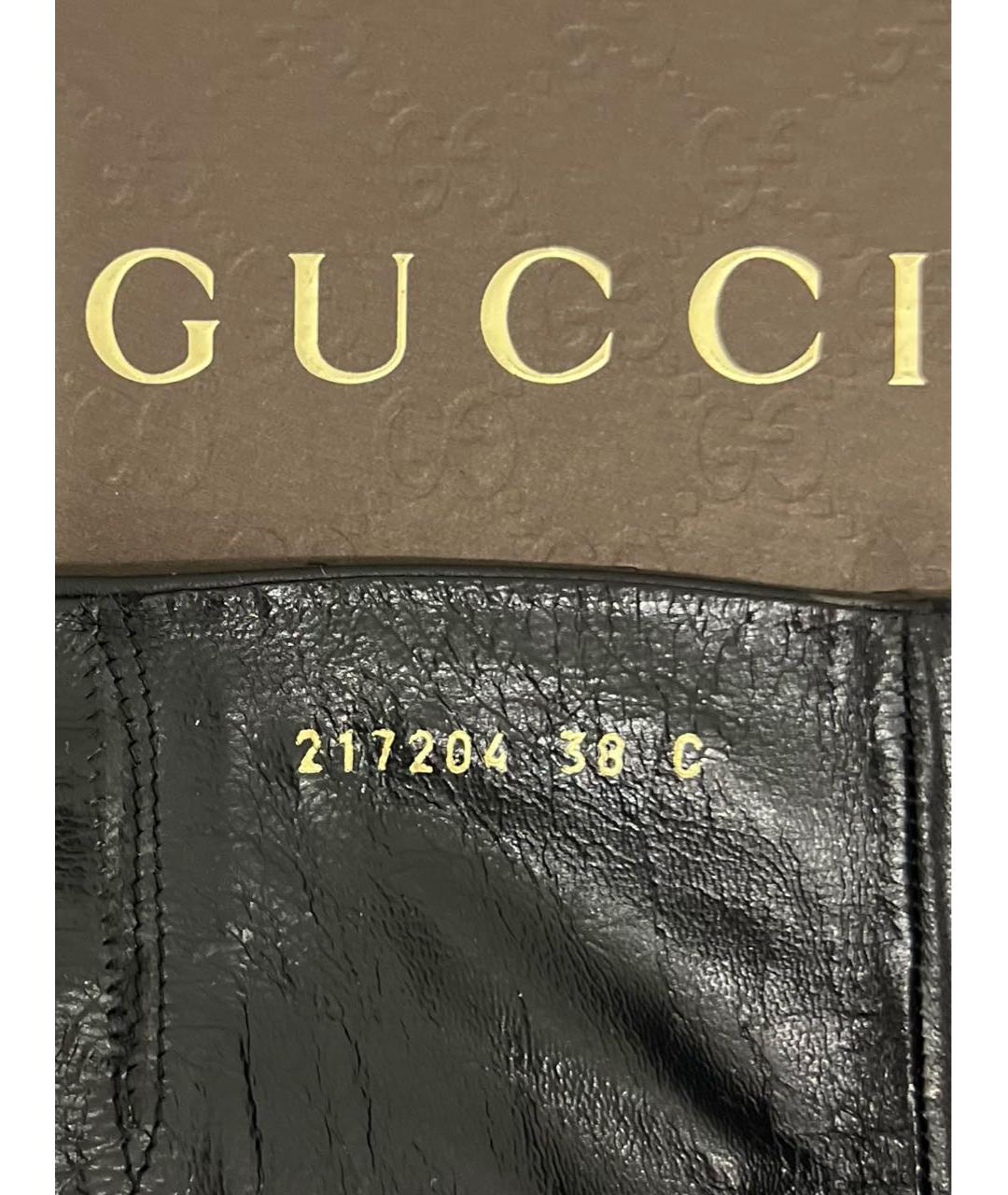 GUCCI Черные кожаные сапоги, фото 7