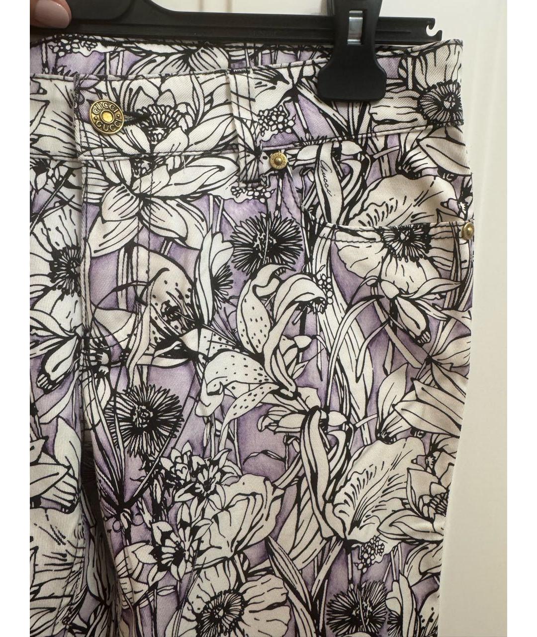 GUCCI Фиолетовые хлопковые прямые джинсы, фото 6