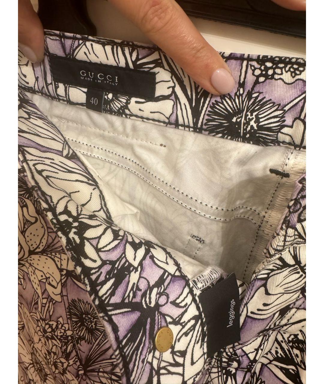 GUCCI Фиолетовые хлопковые прямые джинсы, фото 3