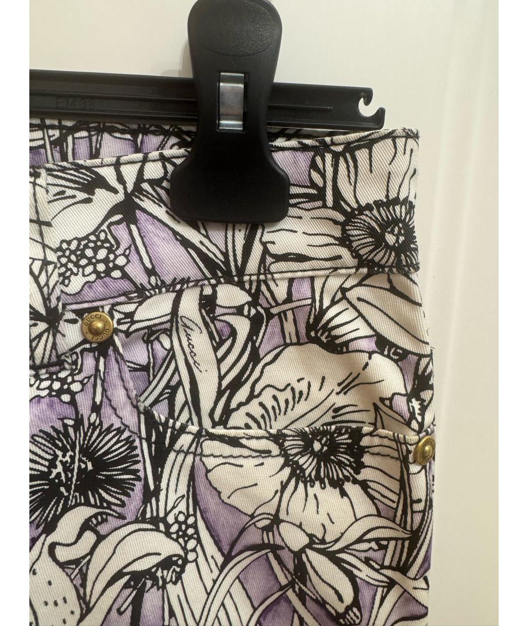GUCCI Фиолетовые хлопковые прямые джинсы, фото 4