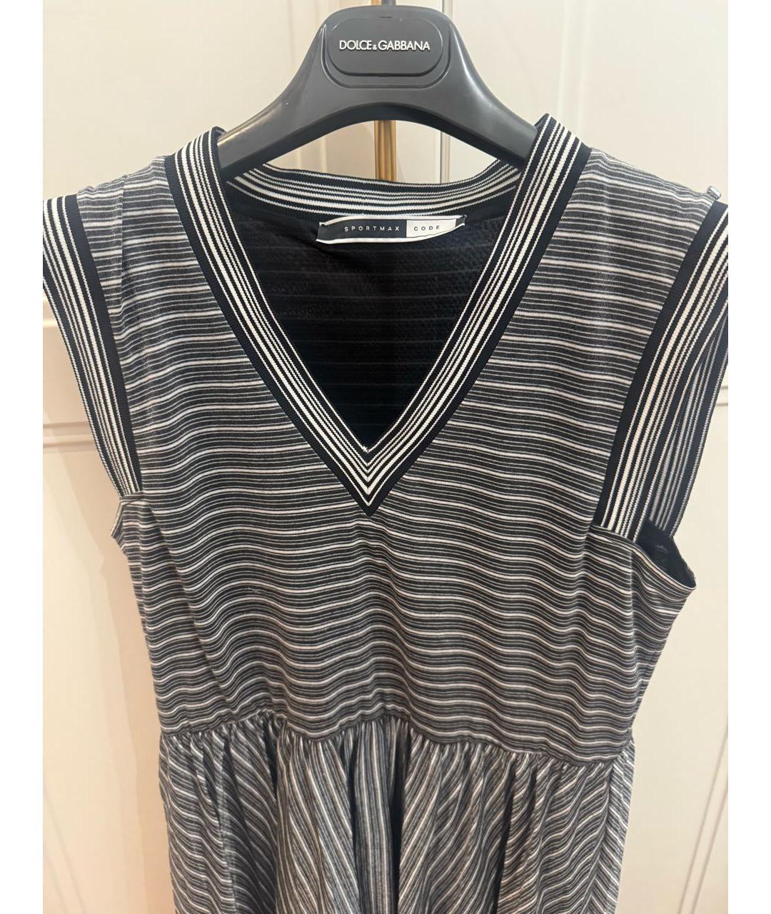 SPORTMAX Черное хлопковое повседневное платье, фото 3