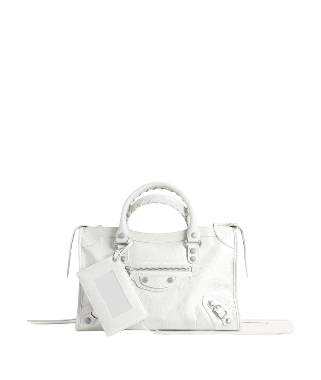 BALENCIAGA Белая кожаная сумка через плечо, фото 1