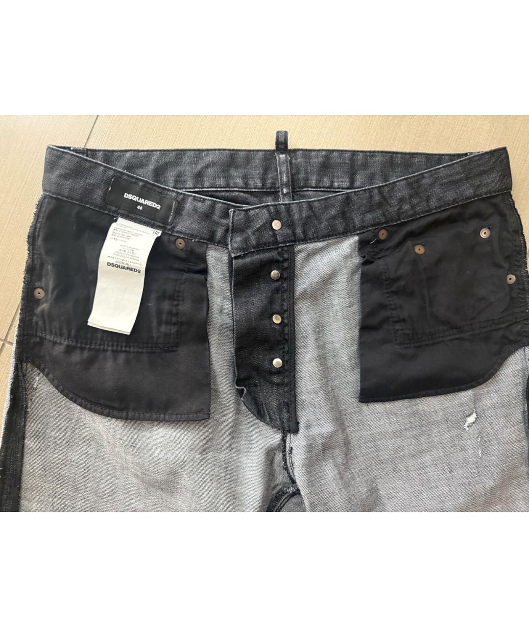 DSQUARED2 Черные хлопко-эластановые джинсы слим, фото 3