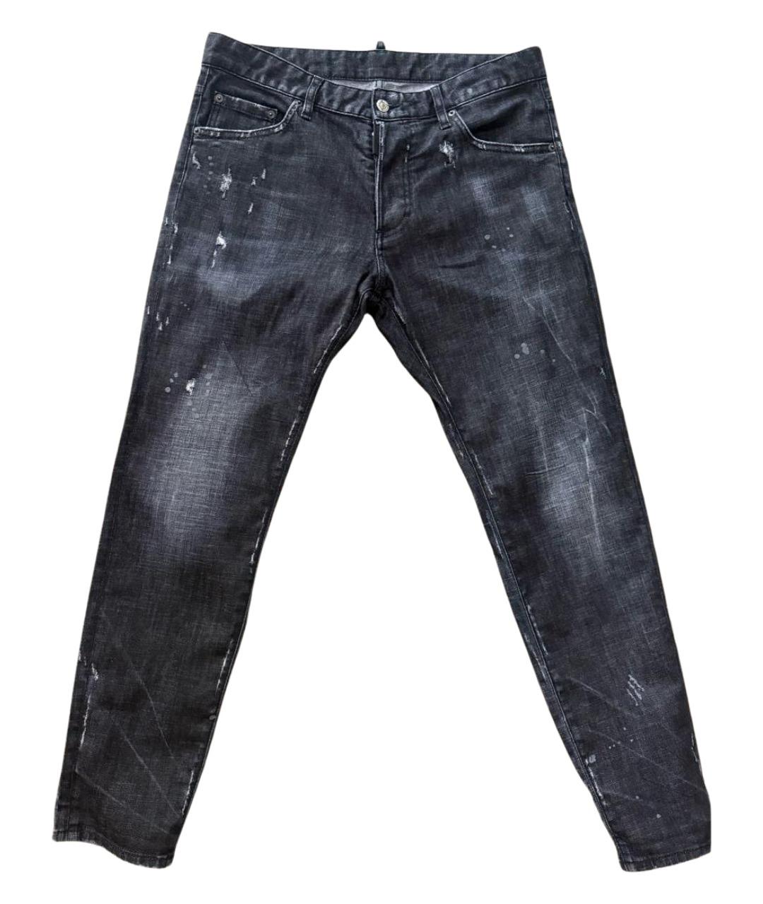 DSQUARED2 Черные хлопко-эластановые джинсы слим, фото 1