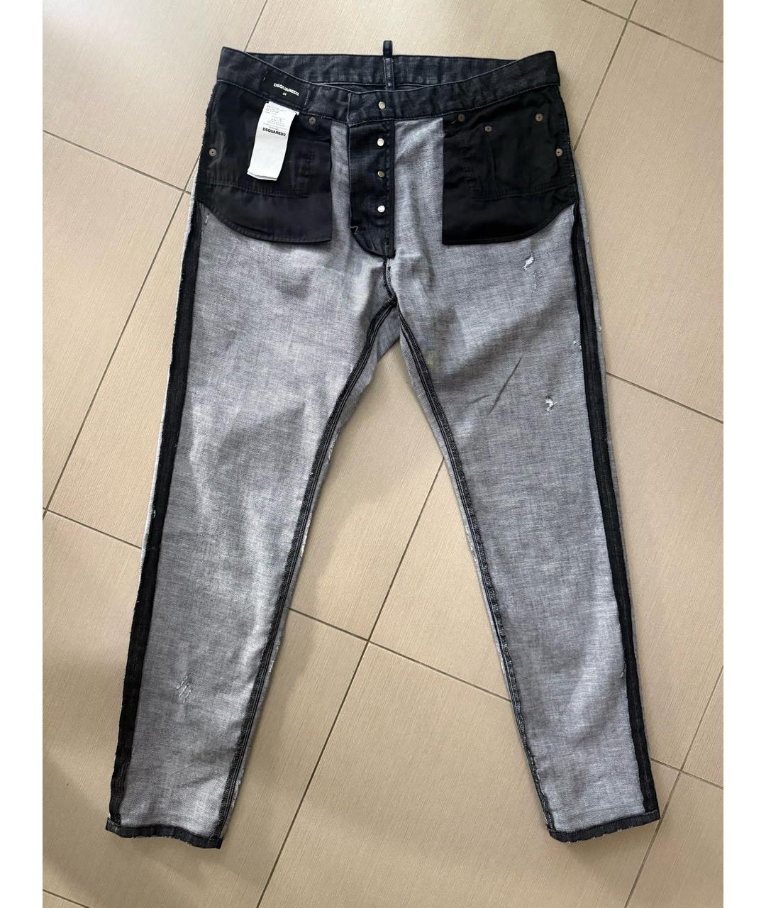 DSQUARED2 Черные хлопко-эластановые джинсы слим, фото 7