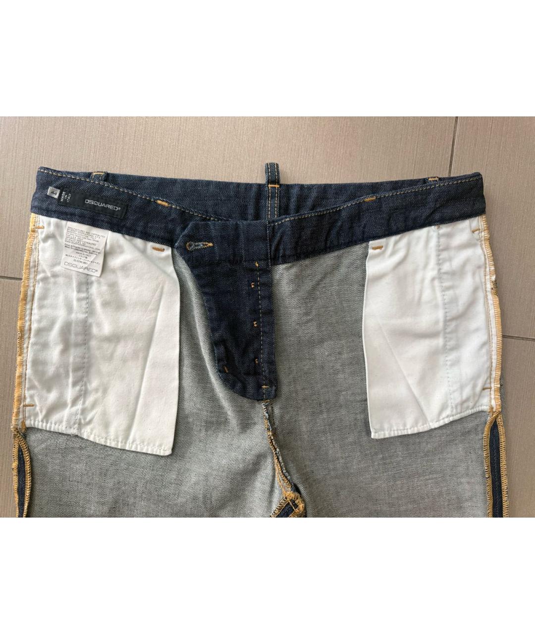 DSQUARED2 Темно-синие хлопко-эластановые джинсы слим, фото 4
