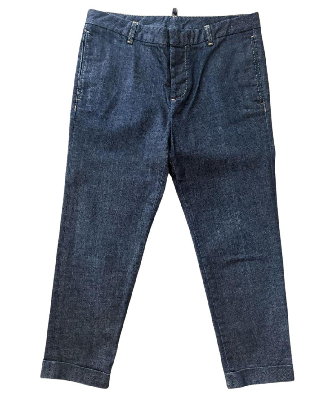 DSQUARED2 Темно-синие хлопко-эластановые джинсы слим, фото 1