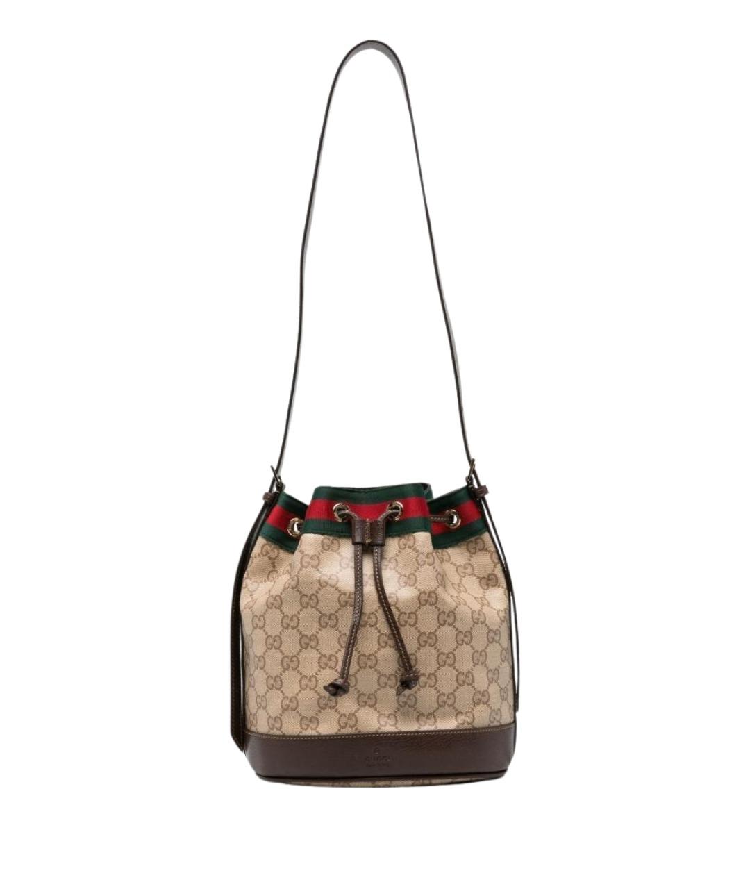 GUCCI Бежевая сумка через плечо из канвы, фото 1