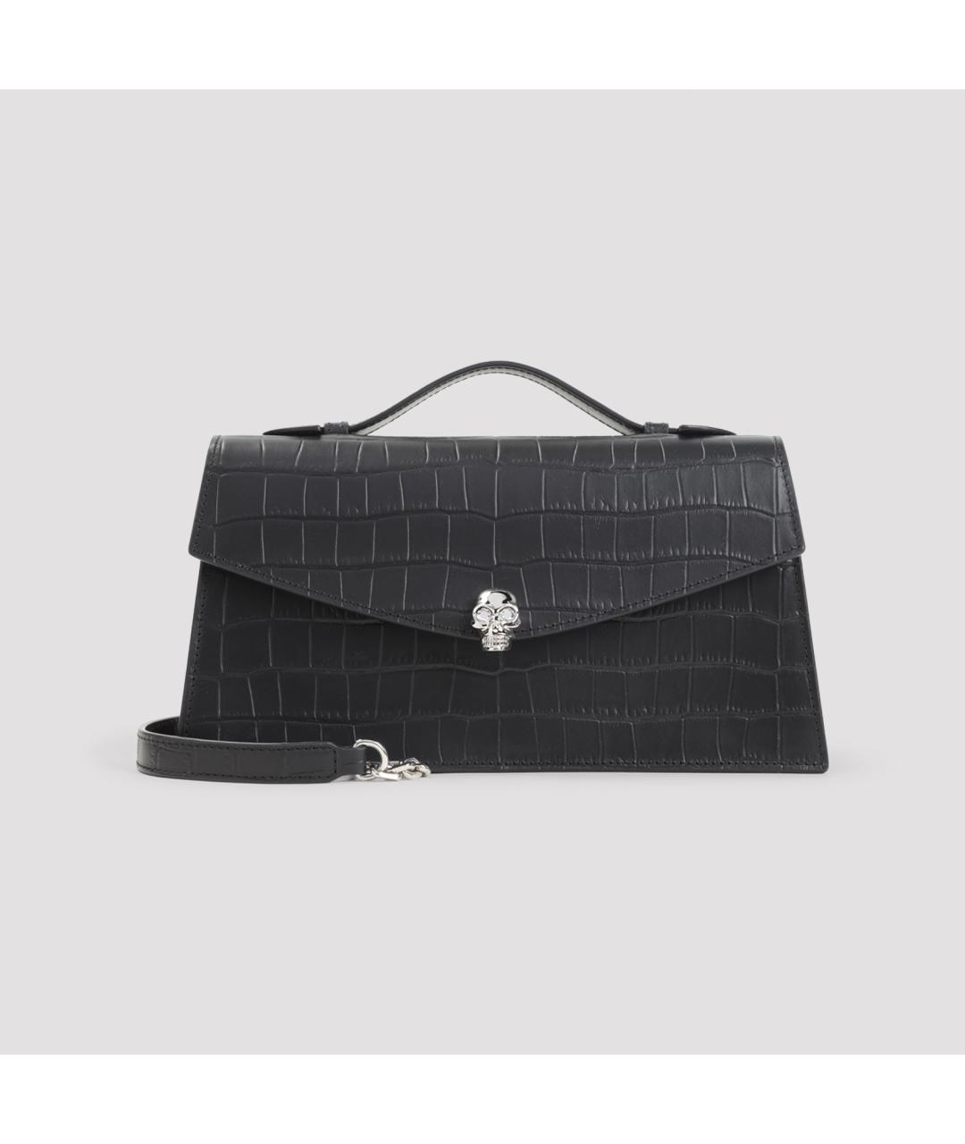 ALEXANDER MCQUEEN Черная кожаная сумка с короткими ручками, фото 2