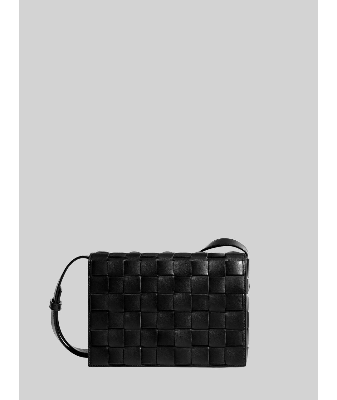 BOTTEGA VENETA Черная кожаная сумка на плечо, фото 5