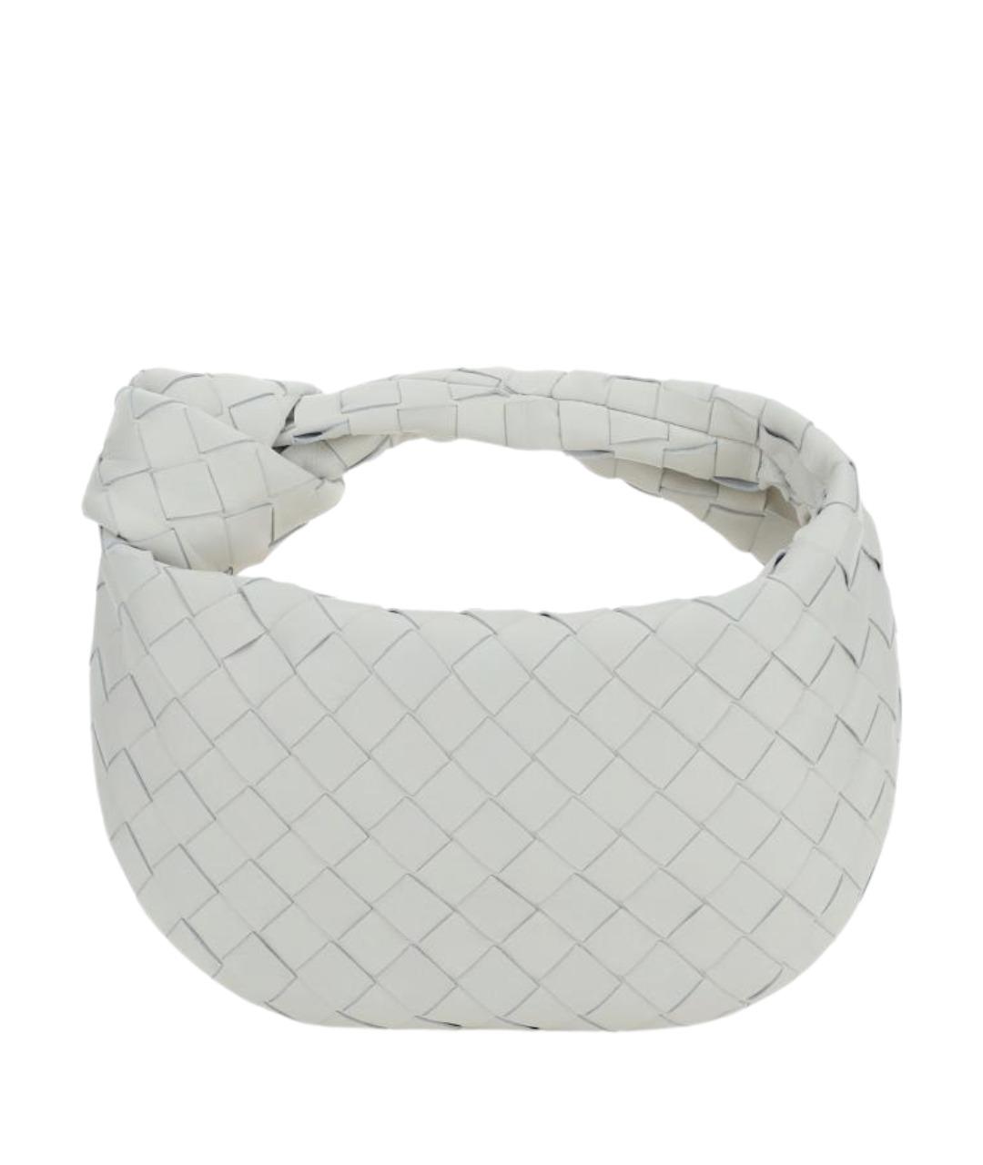 BOTTEGA VENETA Белая кожаная сумка с короткими ручками, фото 1