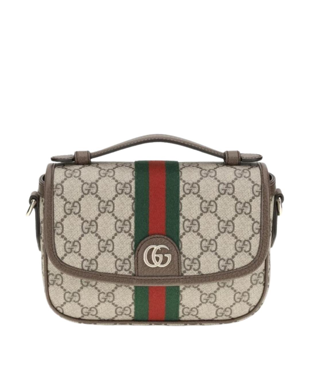 GUCCI Бежевая сумка через плечо из канвы, фото 1