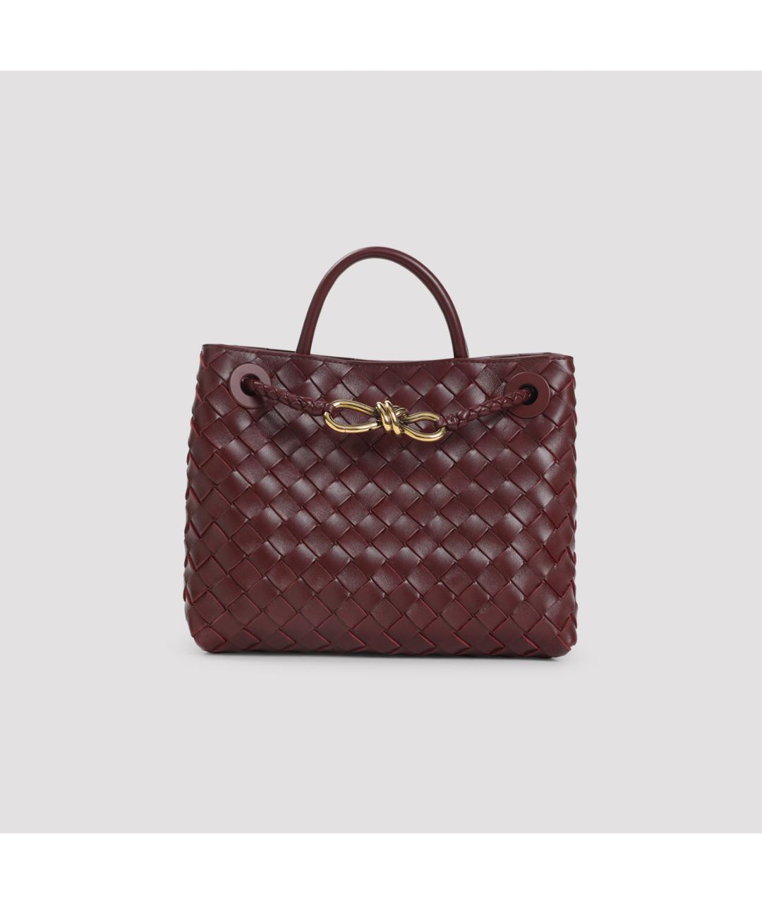 BOTTEGA VENETA Бордовая кожаная сумка тоут, фото 2