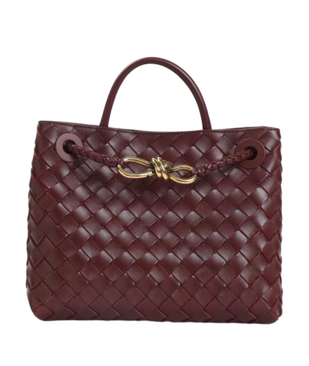 BOTTEGA VENETA Бордовая кожаная сумка тоут, фото 1