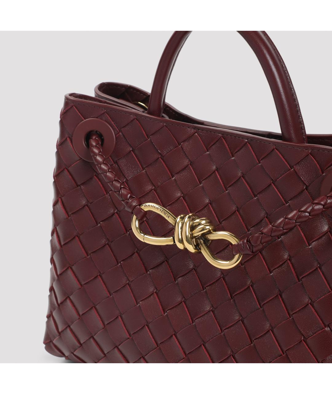 BOTTEGA VENETA Бордовая кожаная сумка тоут, фото 4