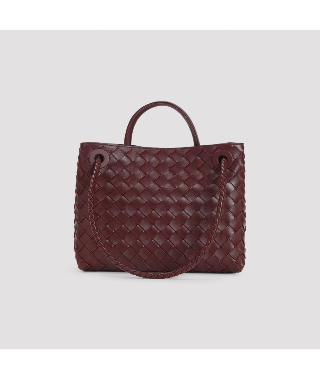 BOTTEGA VENETA Бордовая кожаная сумка тоут, фото 3