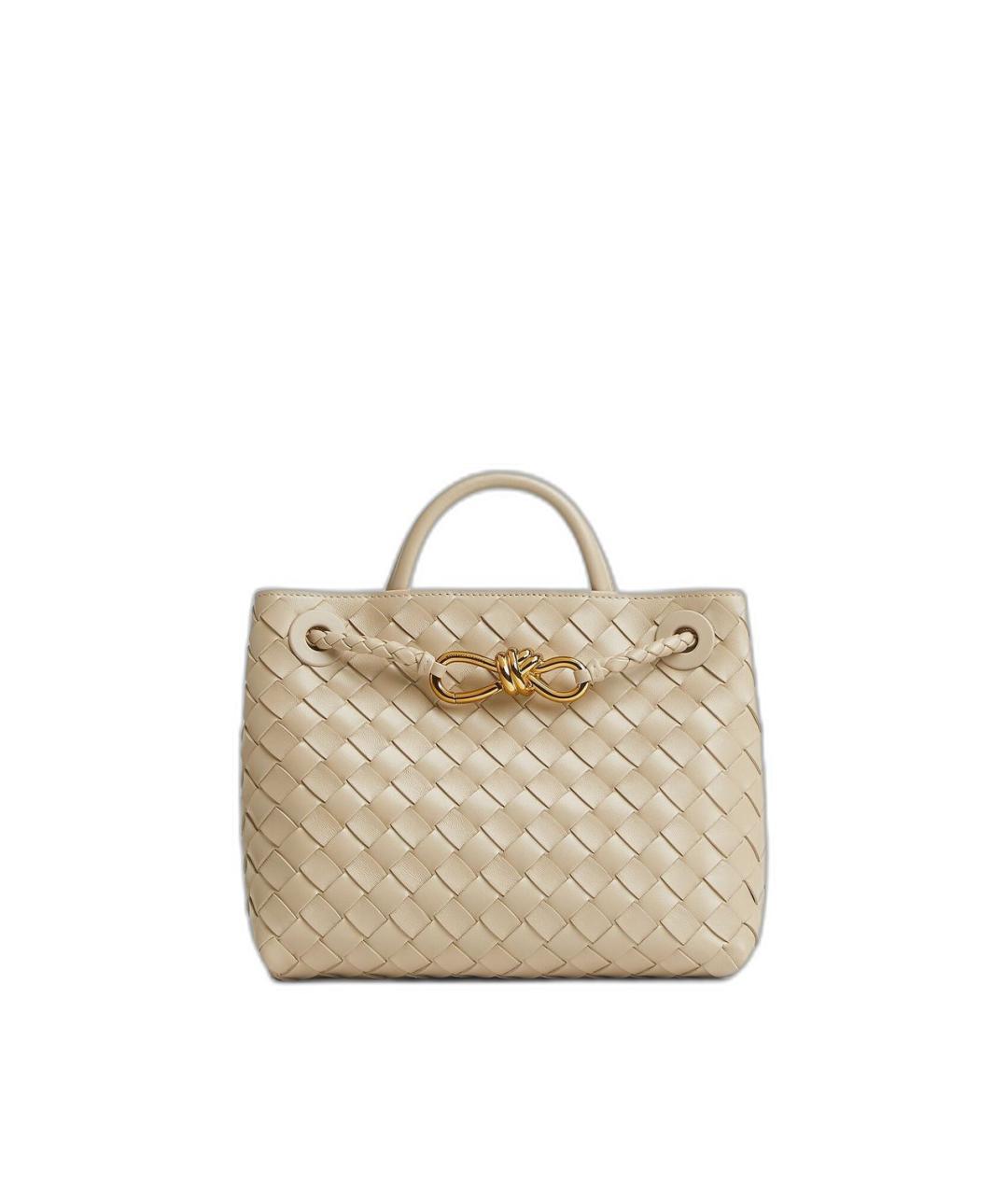 BOTTEGA VENETA Бежевая кожаная сумка тоут, фото 6
