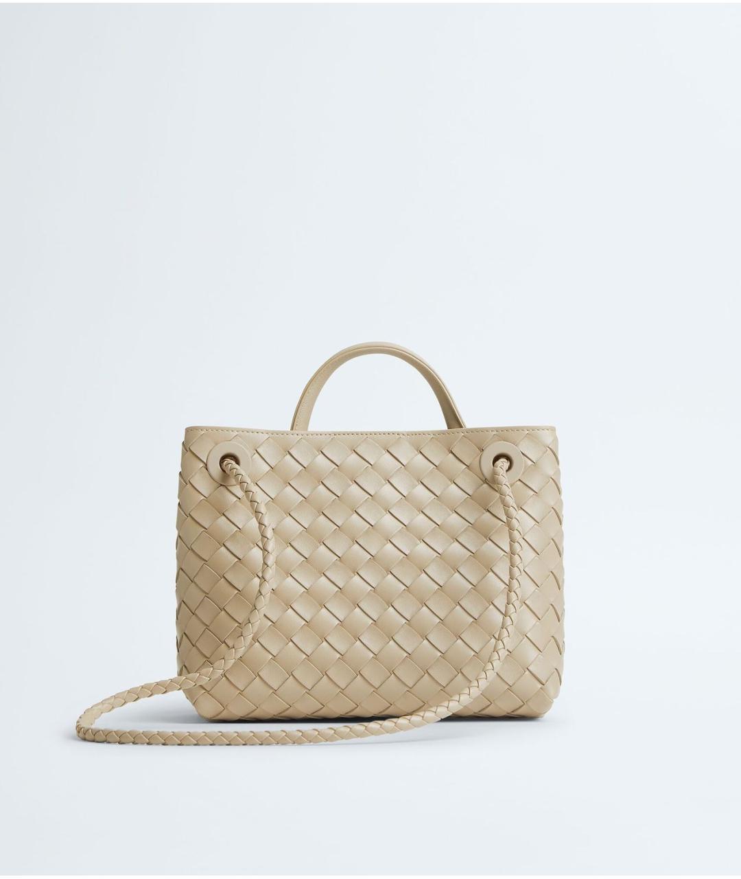 BOTTEGA VENETA Бежевая кожаная сумка тоут, фото 4
