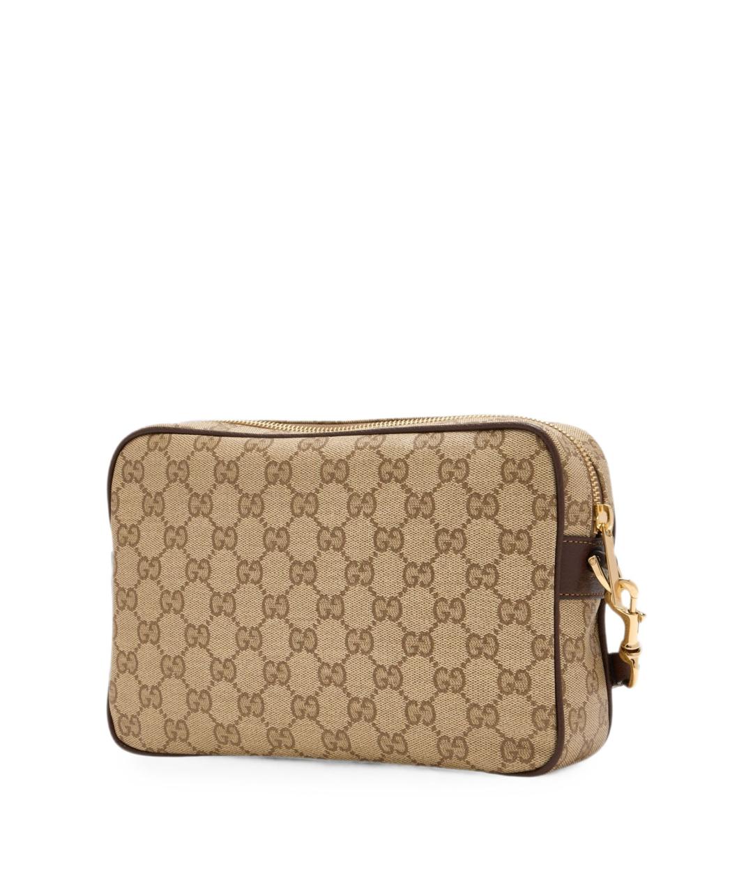 GUCCI Бежевая сумка на плечо из канвы, фото 2