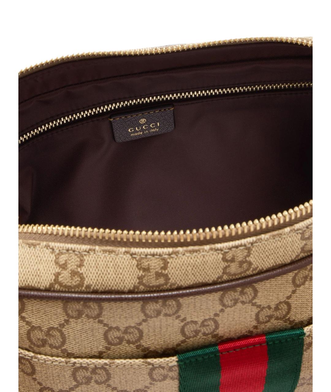 GUCCI Бежевая сумка на плечо из канвы, фото 4