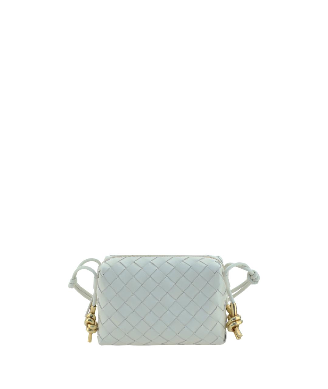 BOTTEGA VENETA Белая кожаная сумка через плечо, фото 5