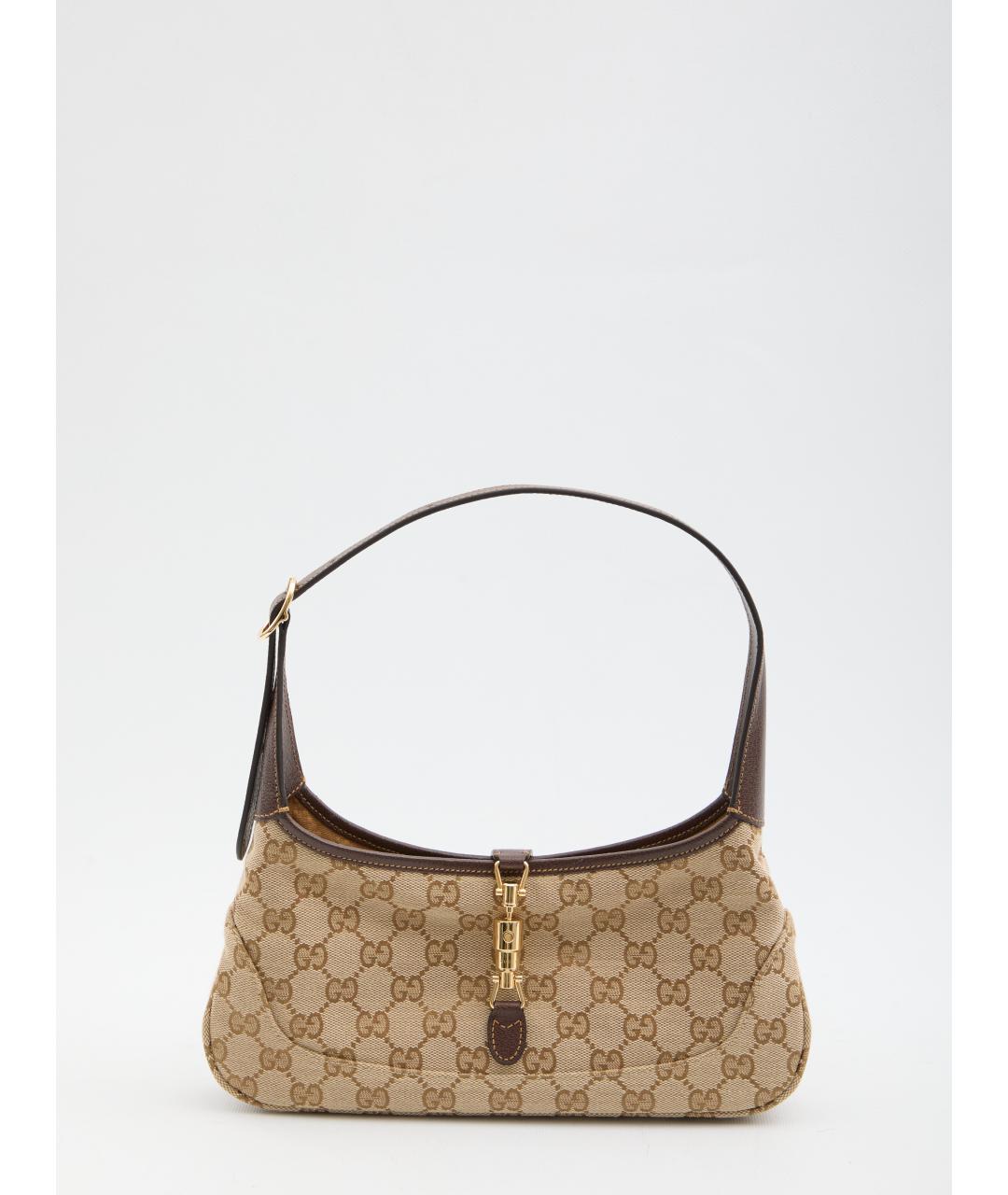 GUCCI Бежевая сумка через плечо из канвы, фото 6