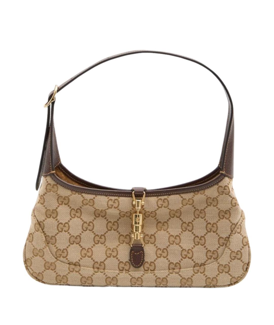 GUCCI Бежевая сумка через плечо из канвы, фото 1