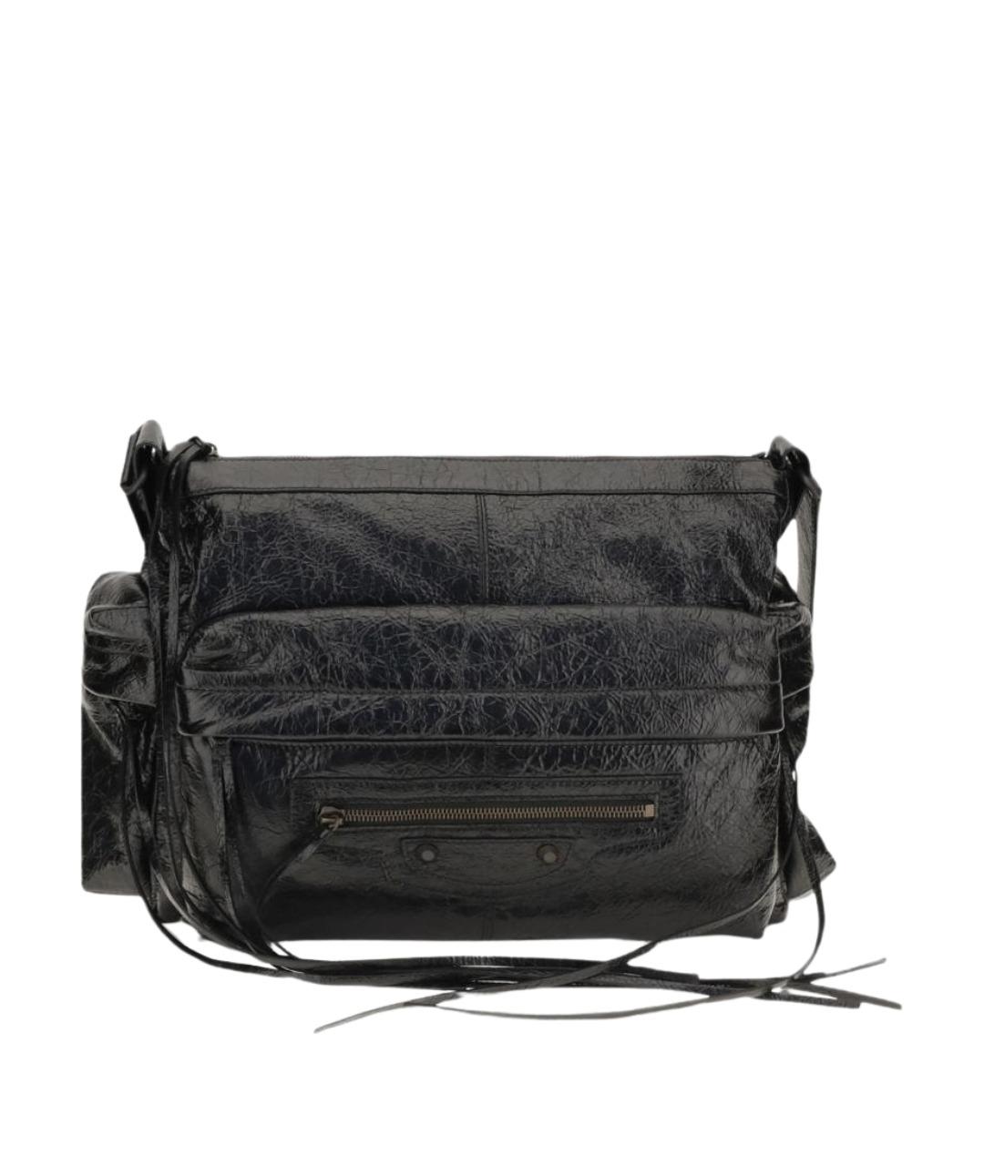 BALENCIAGA Черная кожаная сумка на плечо, фото 1