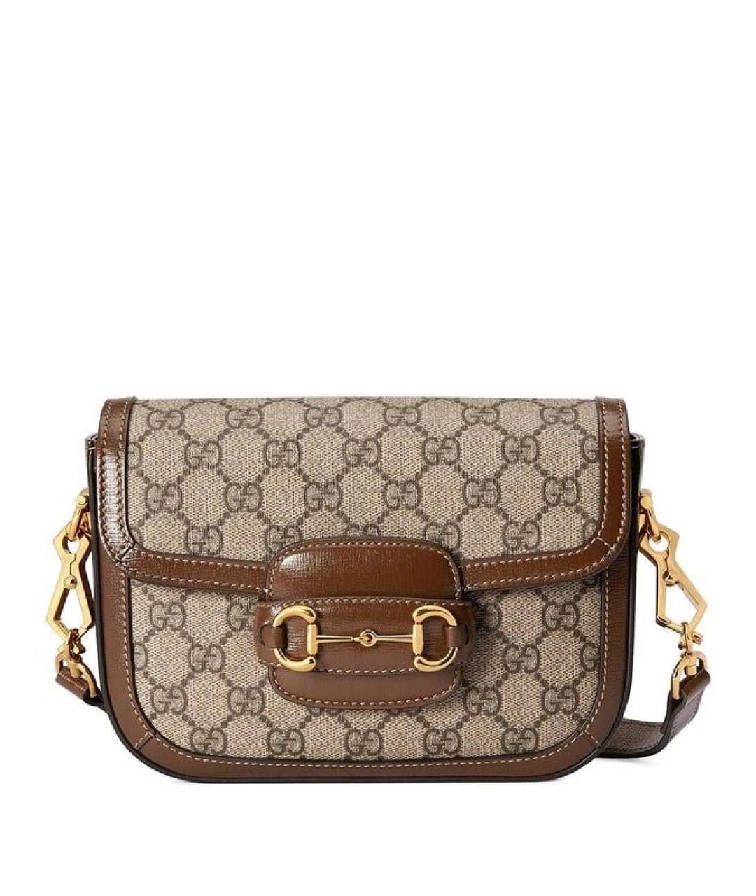 GUCCI Бежевая сумка через плечо из канвы, фото 1