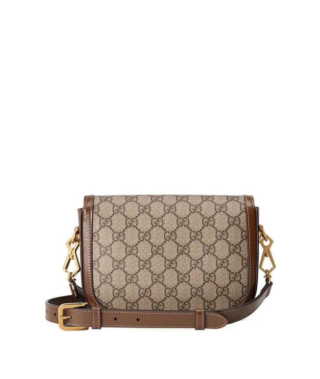 GUCCI Бежевая сумка через плечо из канвы, фото 3